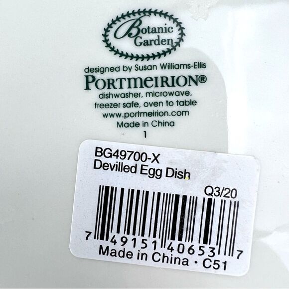 Portmeirion Botanic Garden Sweet Pea Deviled Egg Plate Flawless - Picture 5 of 7